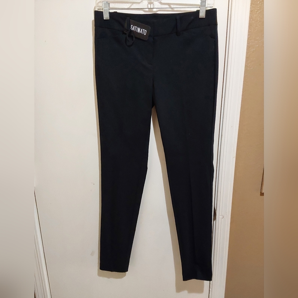 🌺 NWT Satinato Black Slim Fit Dress Pants
